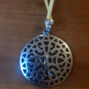 Handmade leather and bead necklace